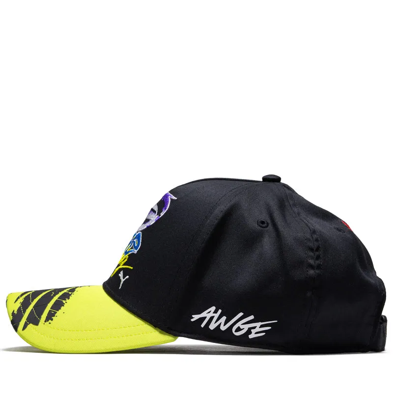 A$AP Rocky x Puma AWGE Racing Strapback - Black/Lime Sheen
