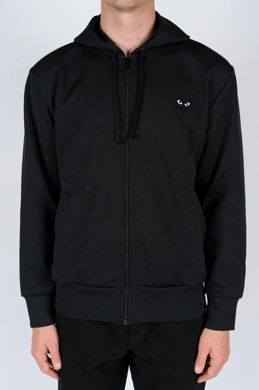 COMME DES GARCONS PLAY HOODIE JACKET BLACK