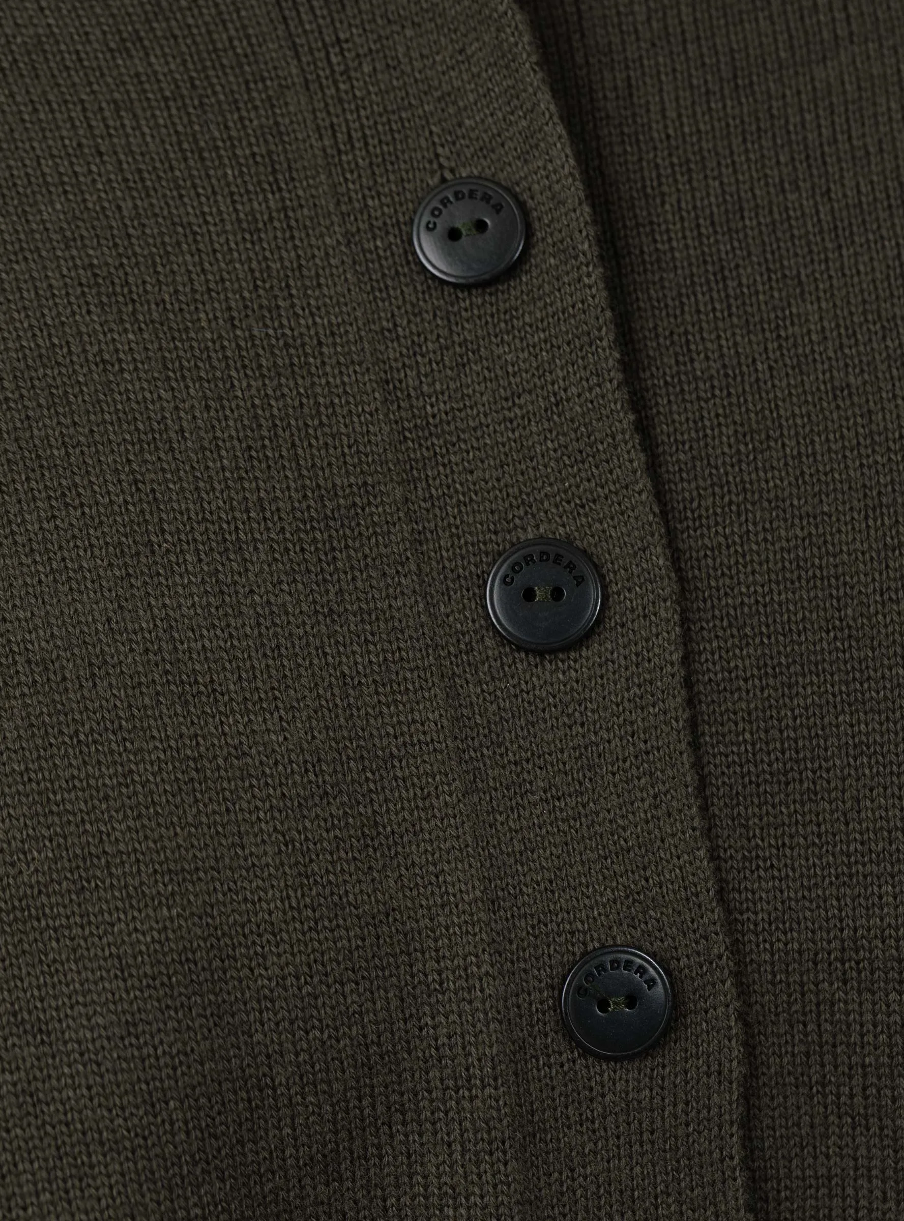 Cotton Cashmere Knit Cardigan Dark Moss