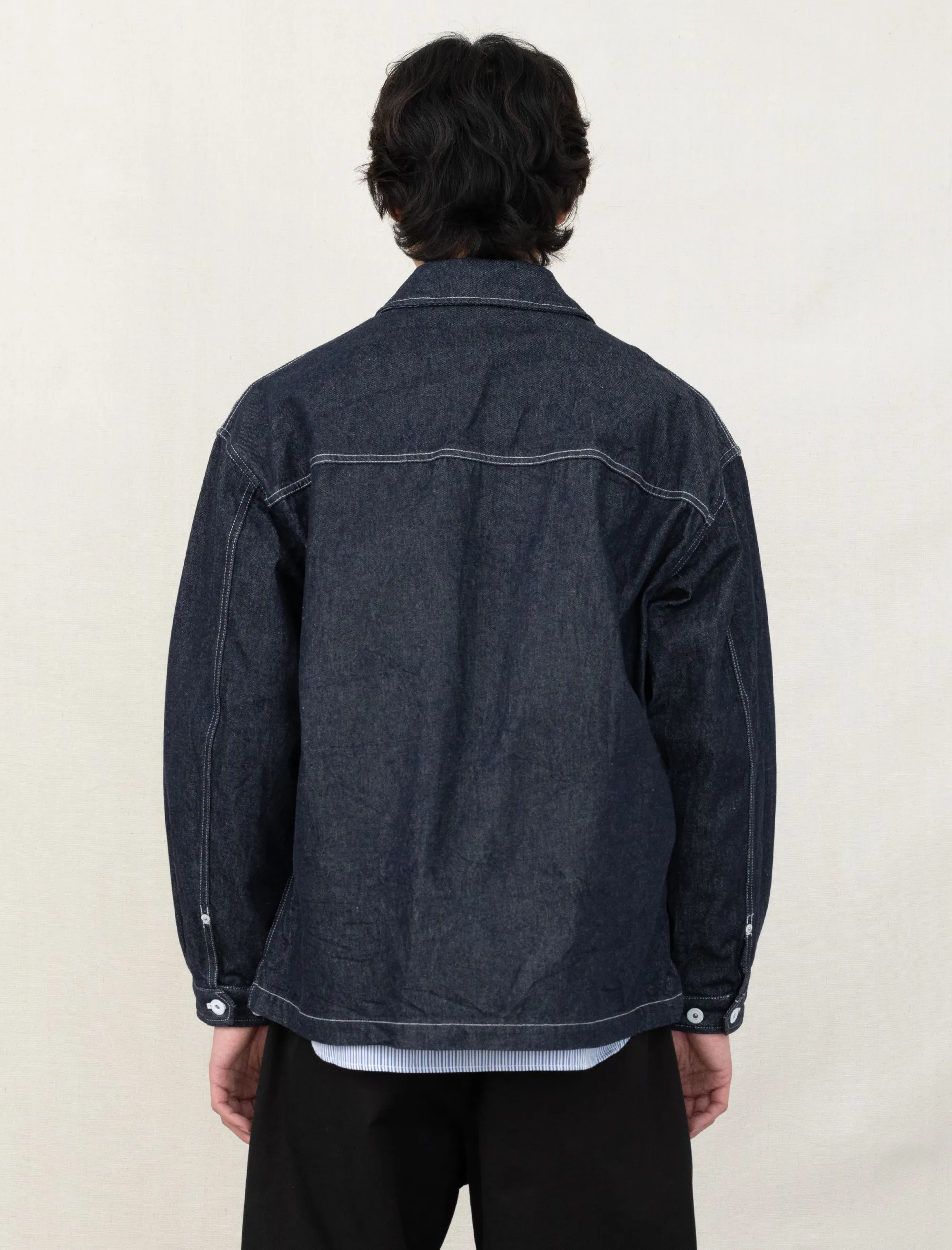 Denim Zip Work Jacket J025 (Indigo)