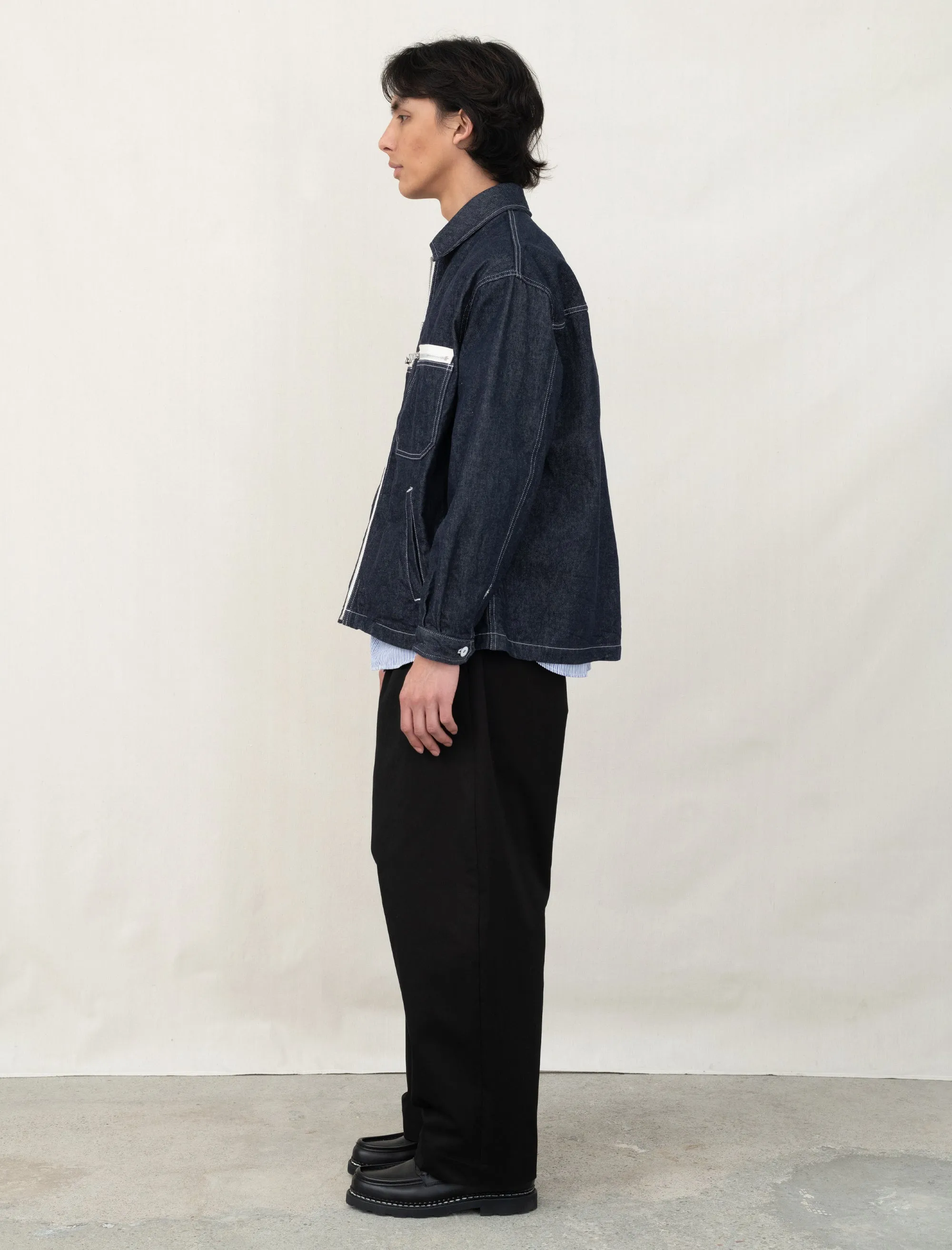 Denim Zip Work Jacket J025 (Indigo)