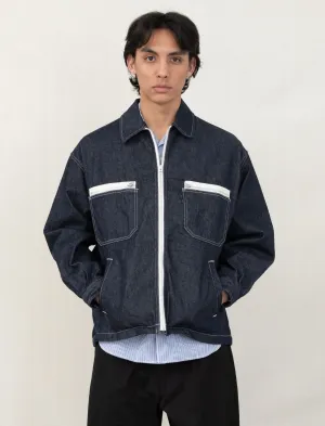 Denim Zip Work Jacket J025 (Indigo)