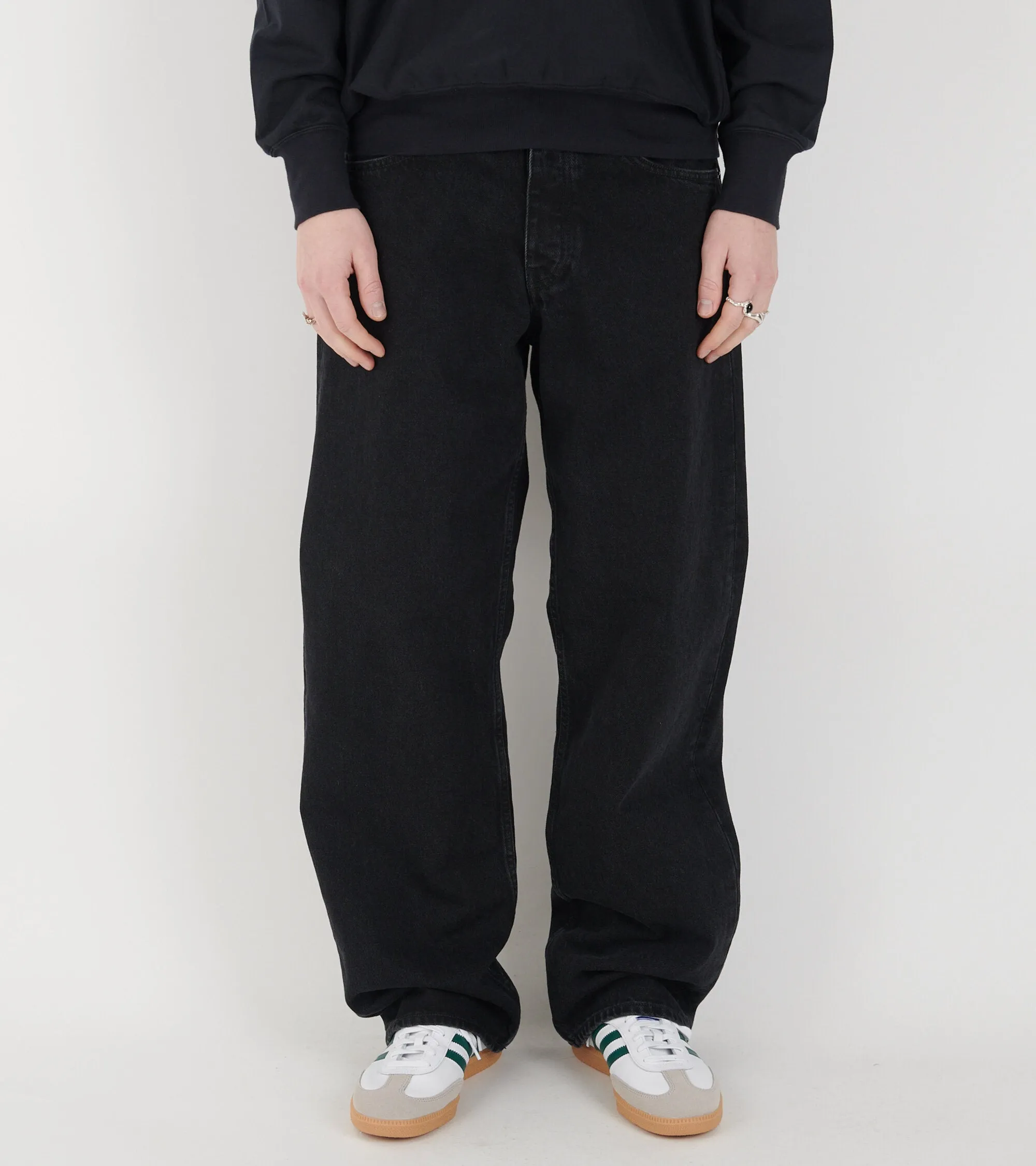 Loose Jeans Washed Black