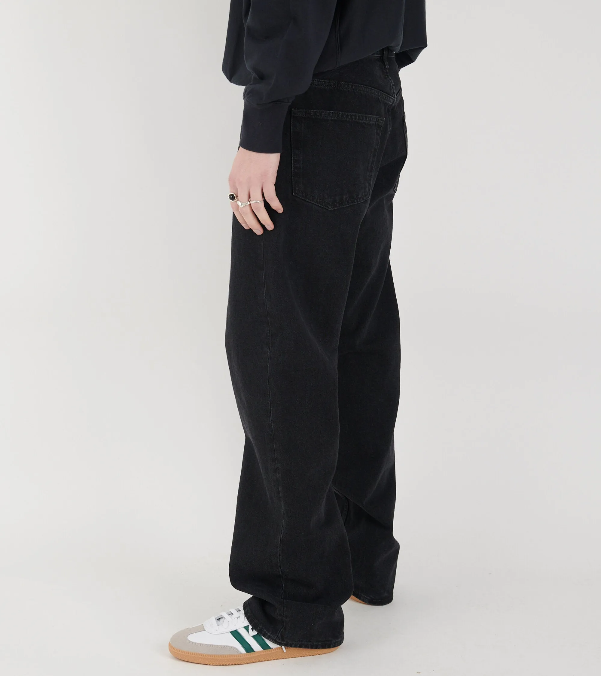 Loose Jeans Washed Black