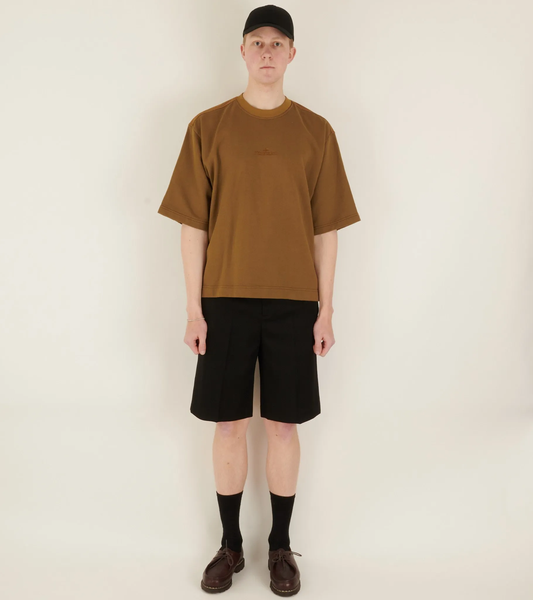 Nylon Back S/S Sweatshirt Cinnamon Brown