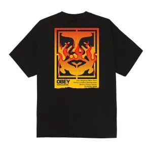 OBEY ICON STENCIL FLAME TEE // BLACK
