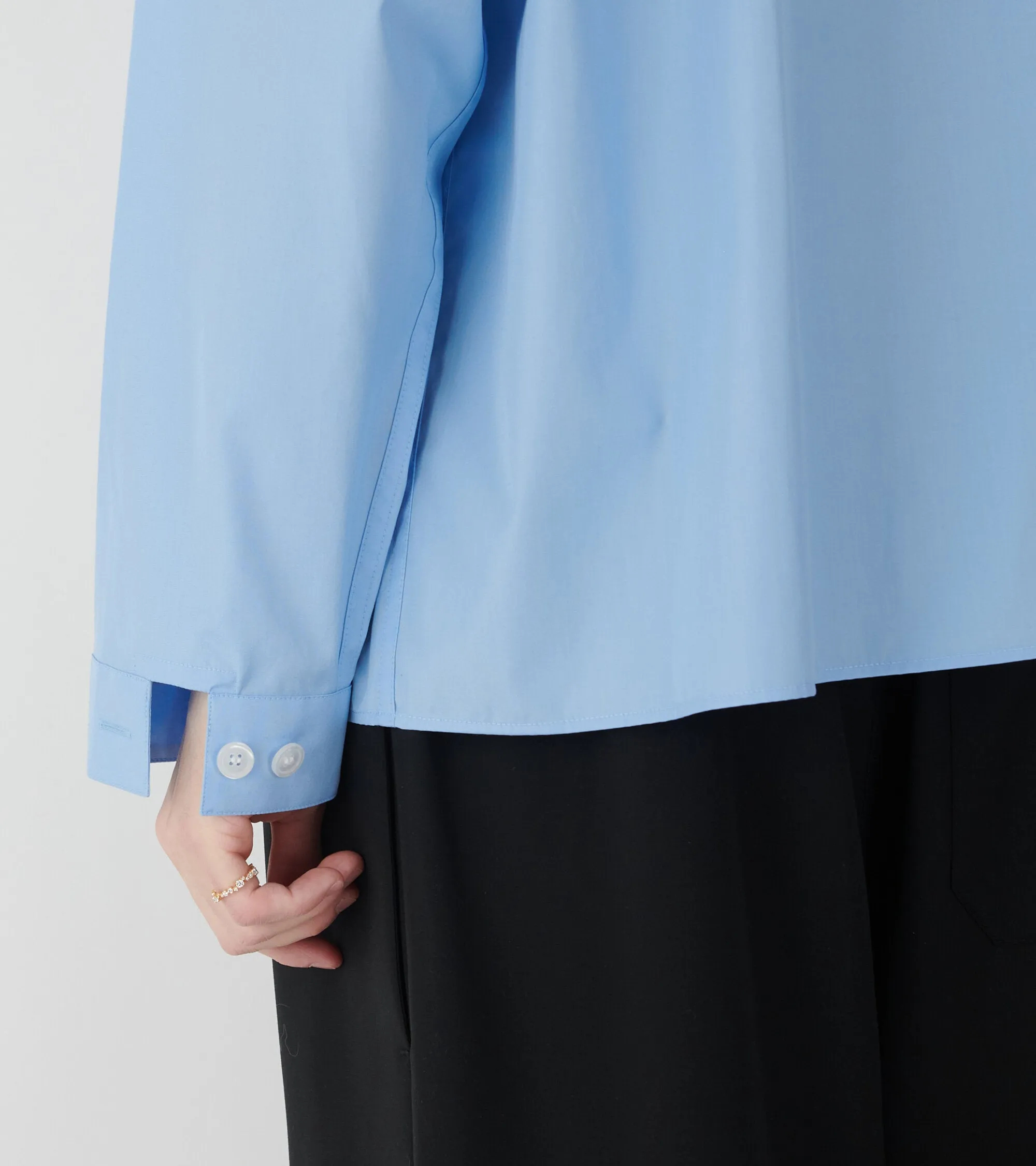 Poplin Zip Shirt Iris Blue