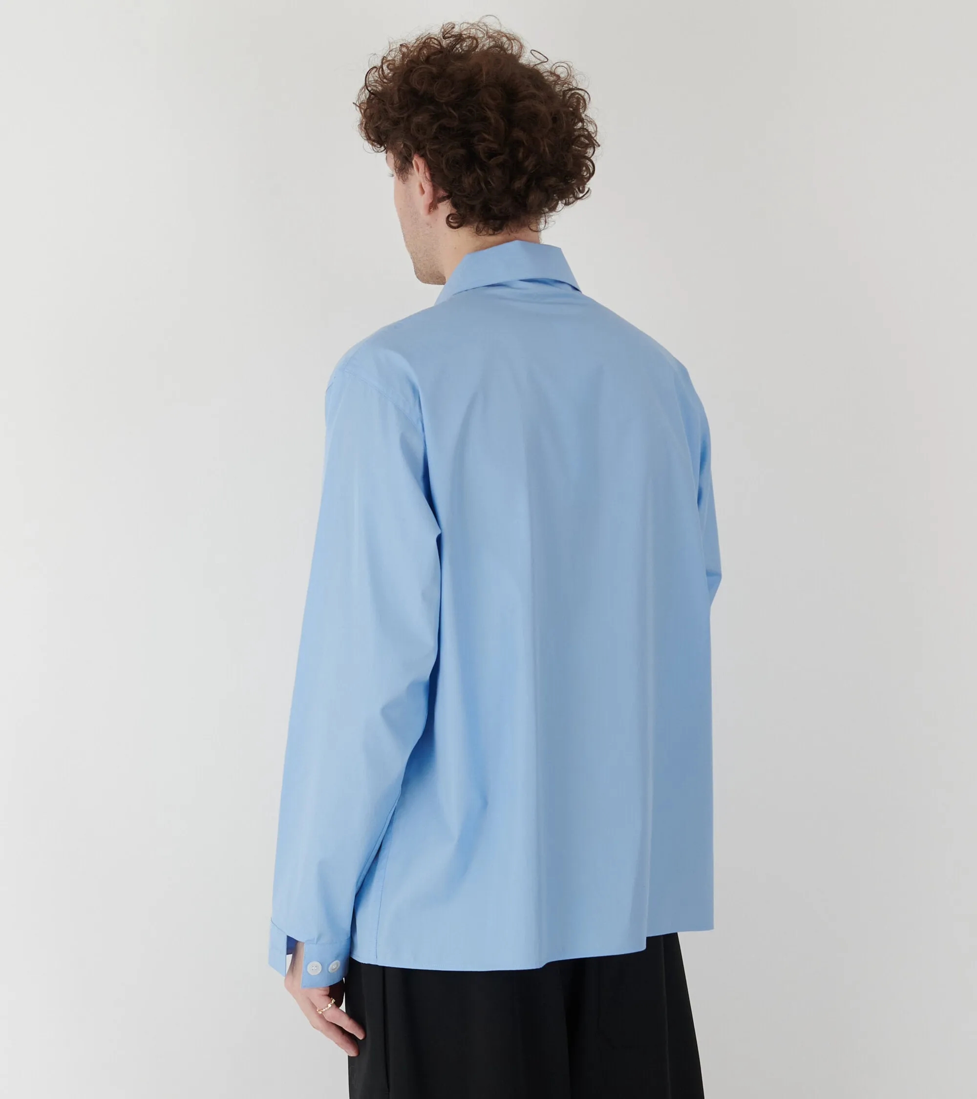Poplin Zip Shirt Iris Blue
