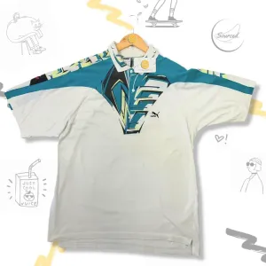 Puma Vintage Colourful Graphic Polo Shirt With Buttons (L)
