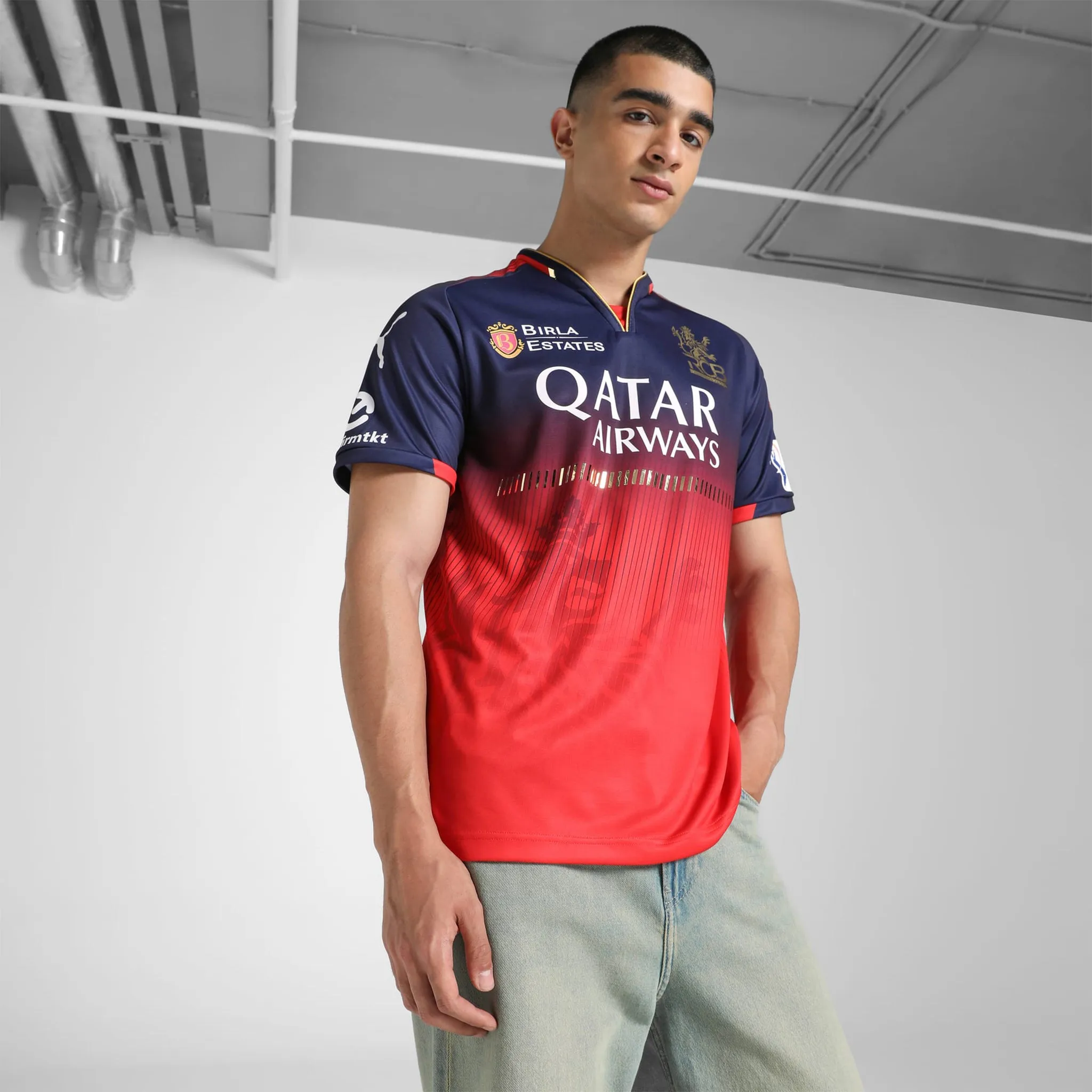 PUMA X RCB Jersey 2025 (Navy Flame Scarlet)