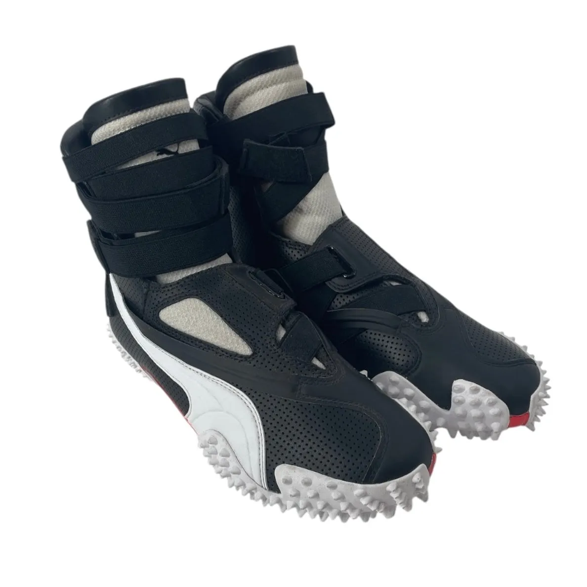 PUMA/Hi-Sneakers/US 6/Leather/BLK/WHITE SOLE RED HARDWARE