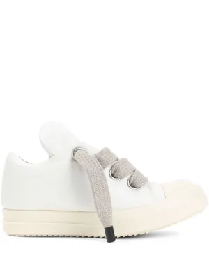 RICK OWENS - Women Leather Jumbolace Low Sneaks