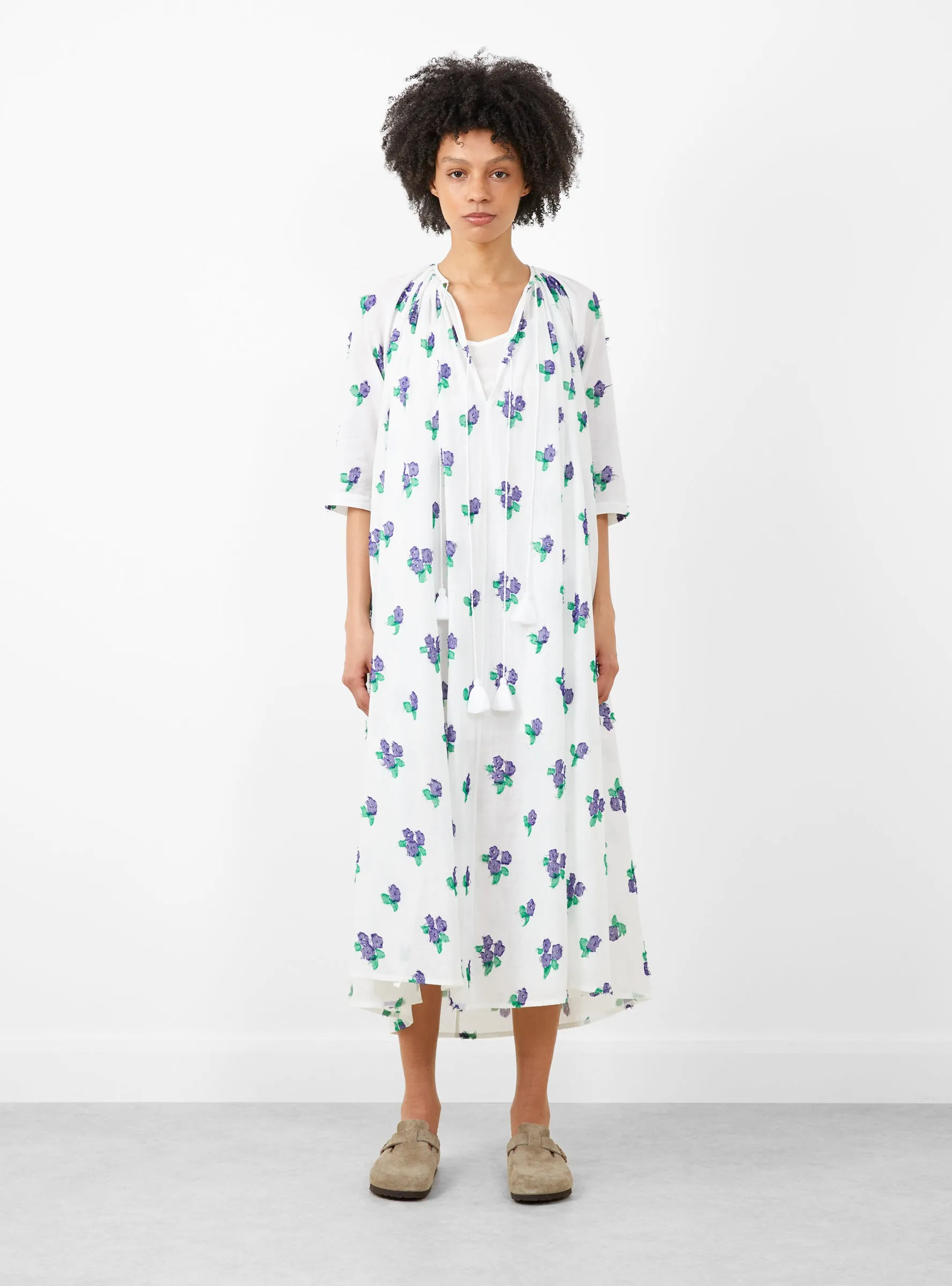 Sherazade Hand Woven Long Dress White
