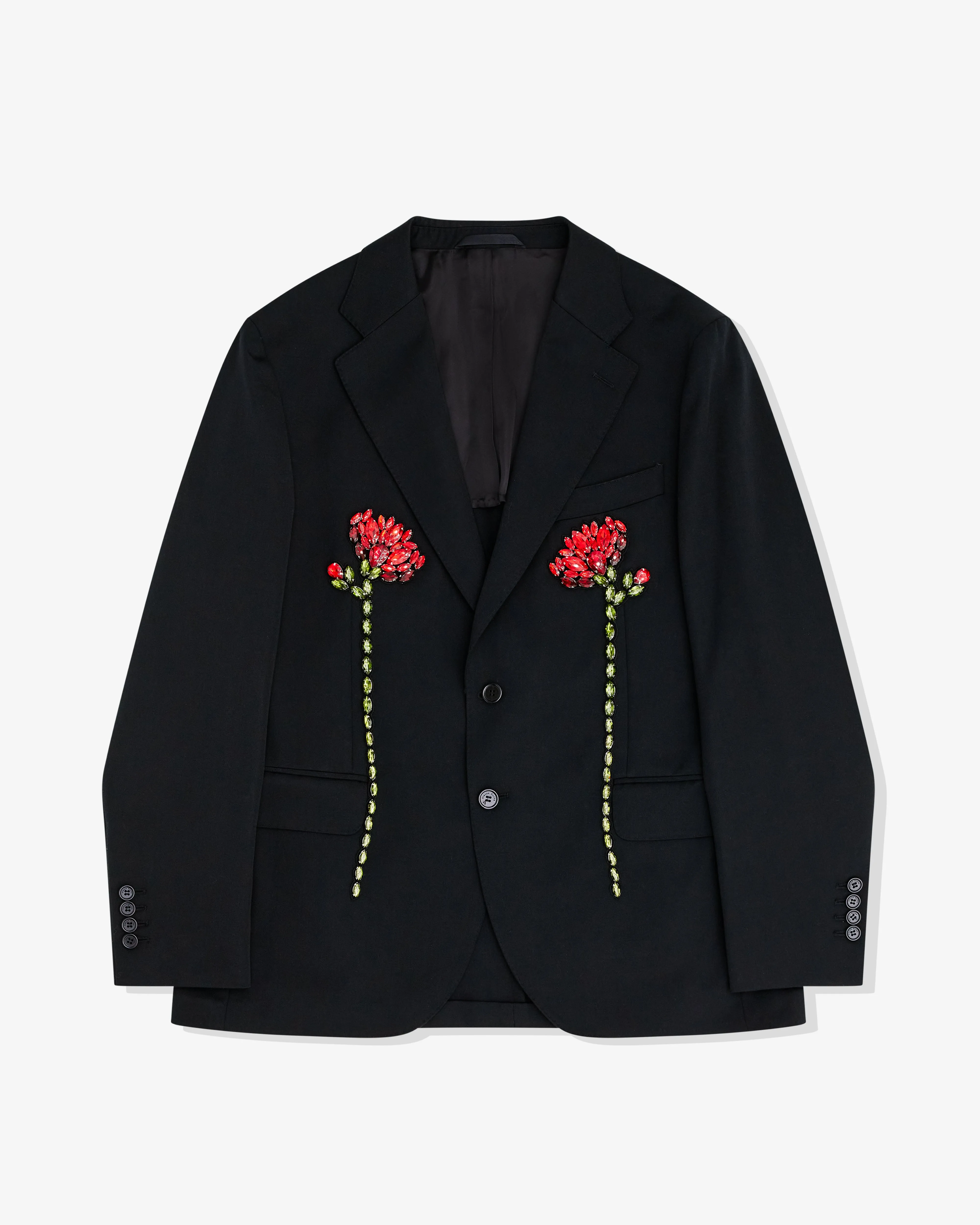 Simone Rocha - Men's Classic Embroidered Blazer - (Black/Red)