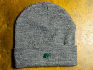 SM Classic Micro Embroidered Cuff Beanie - Grey Marle / Forest