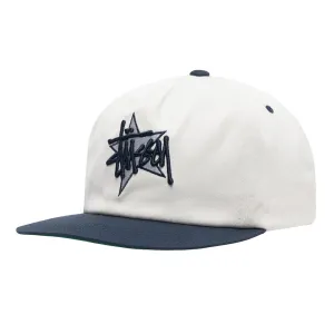 STSSY BASIC STAR STRAPBACK CAP // WHITE