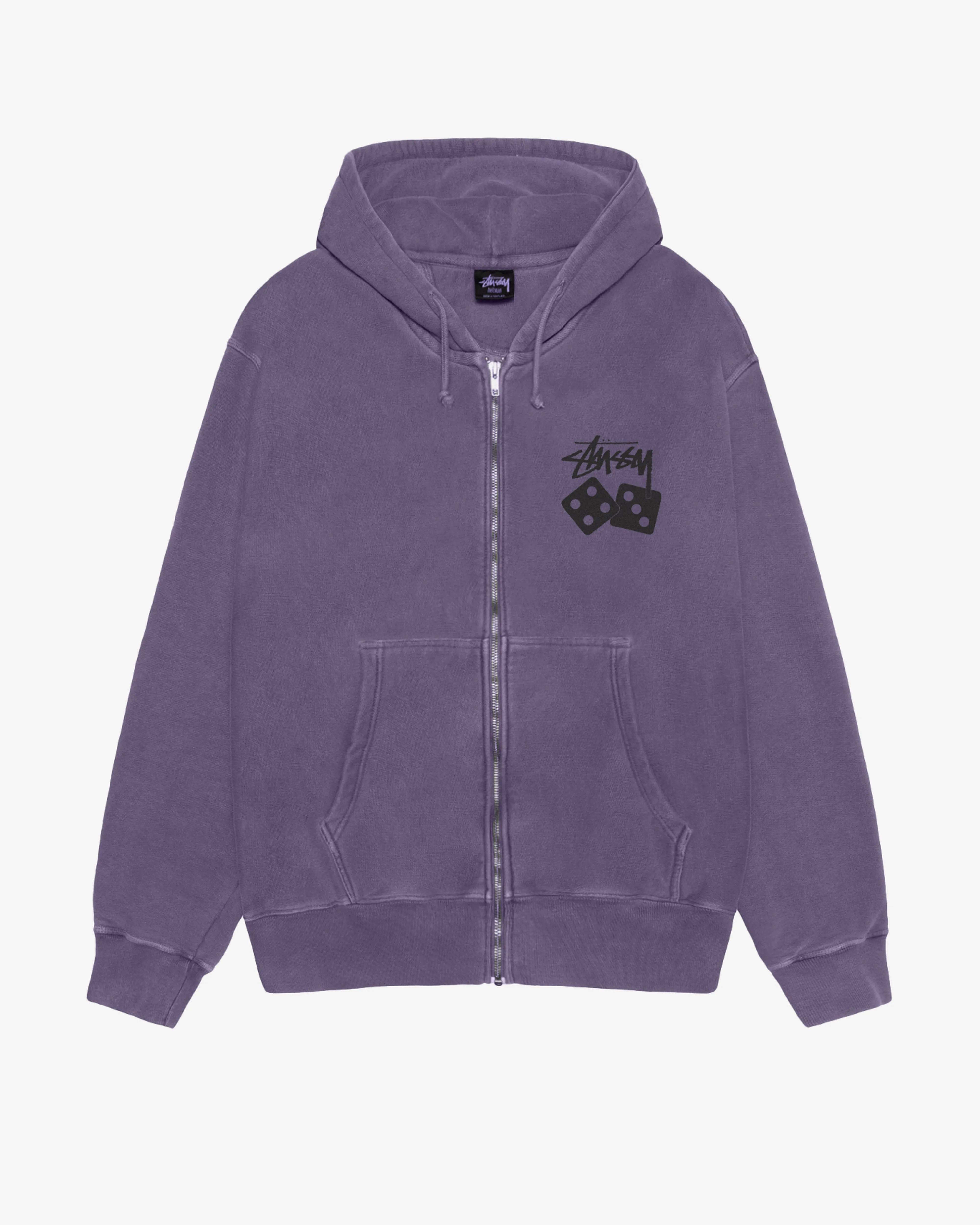 Stssy - Men's Dice Pig. Dyed Zip Hoodie -  (Grape)