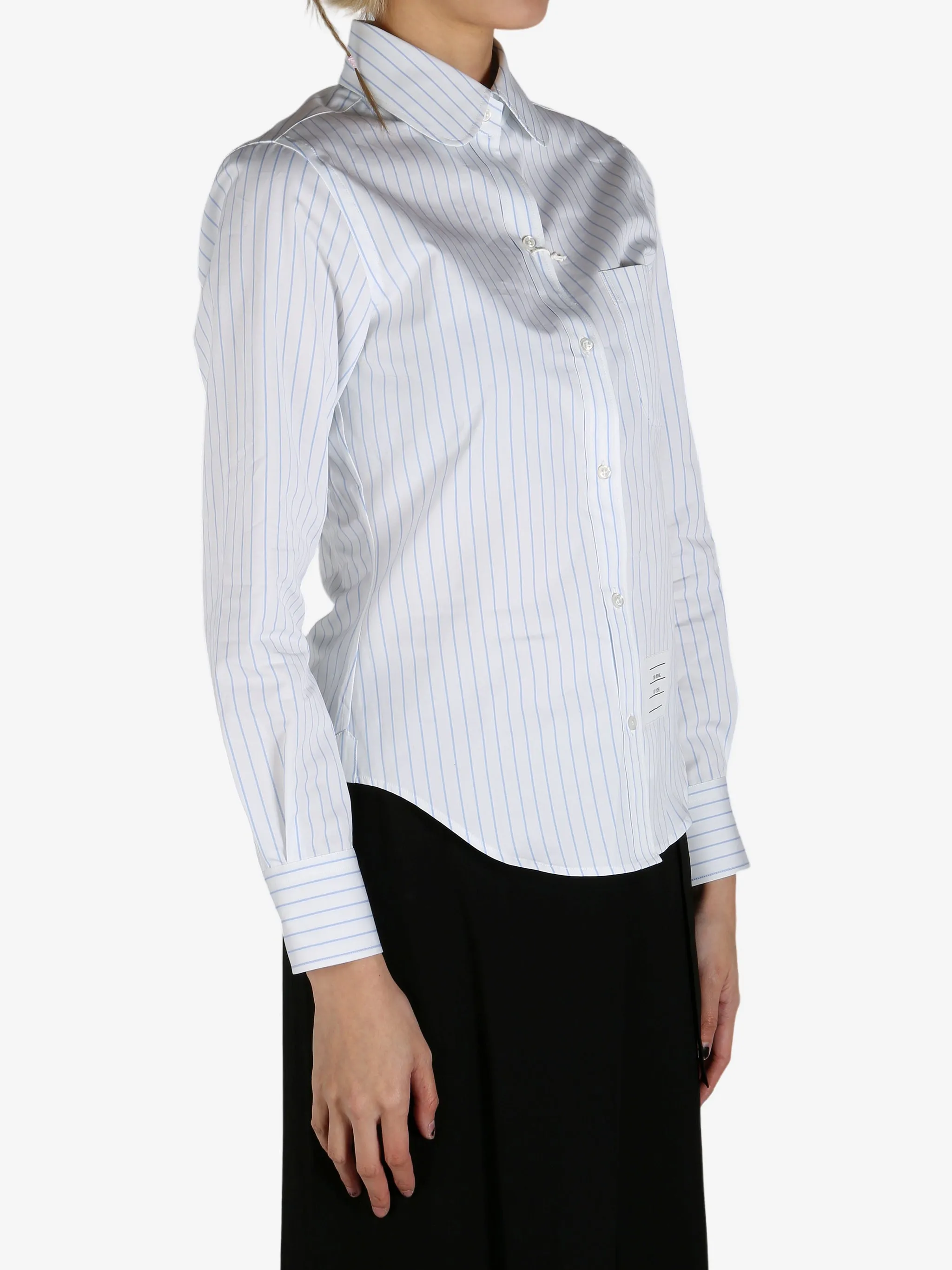 THOM BROWNE - Women Classic Long Sleeve Round Collar Shirt