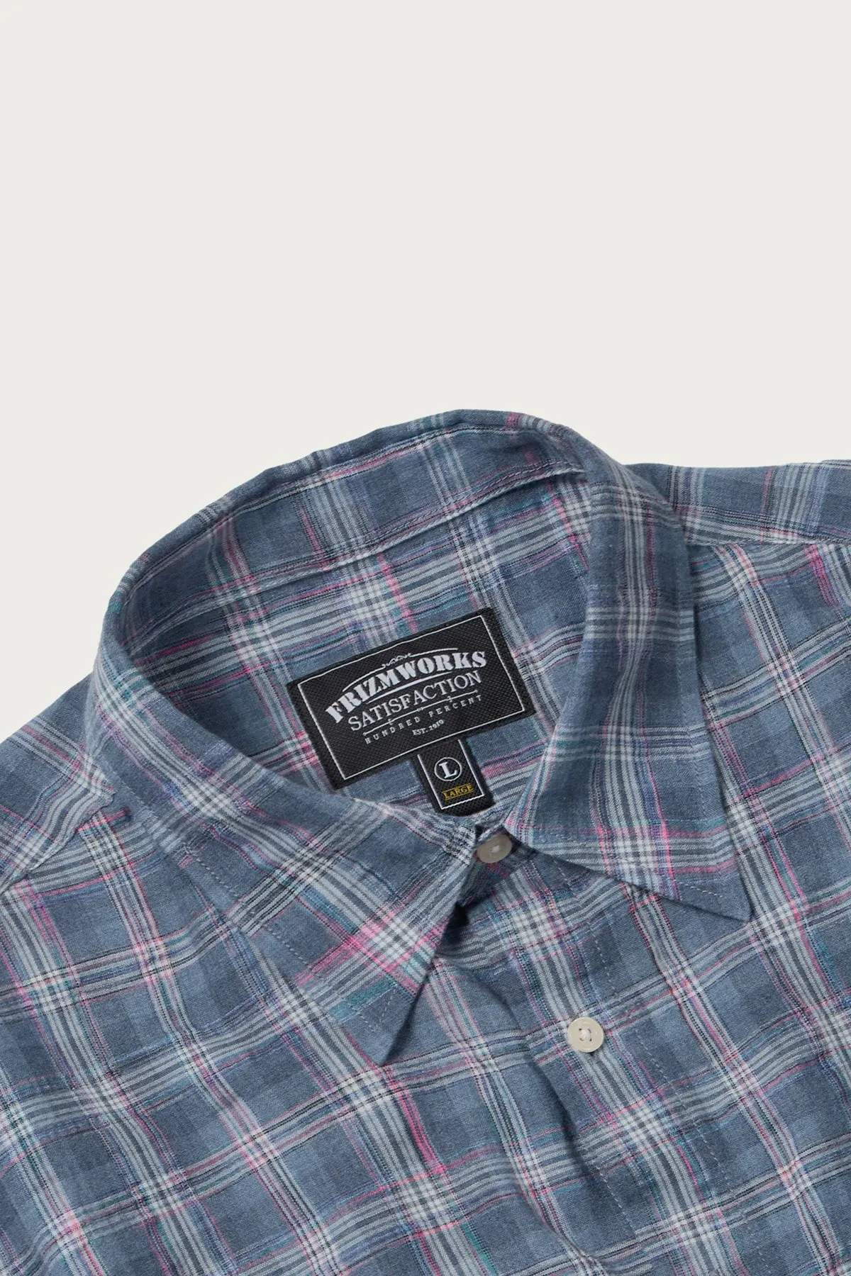 Uneven Check Shirt - Blue
