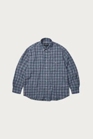 Uneven Check Shirt - Blue