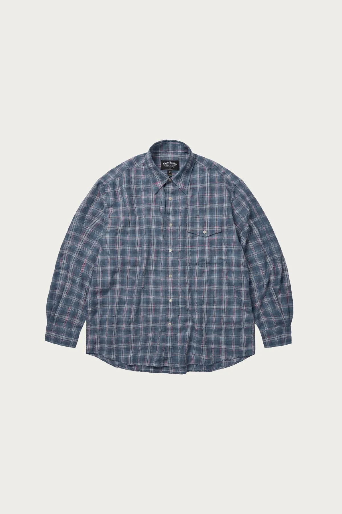 Uneven Check Shirt - Blue