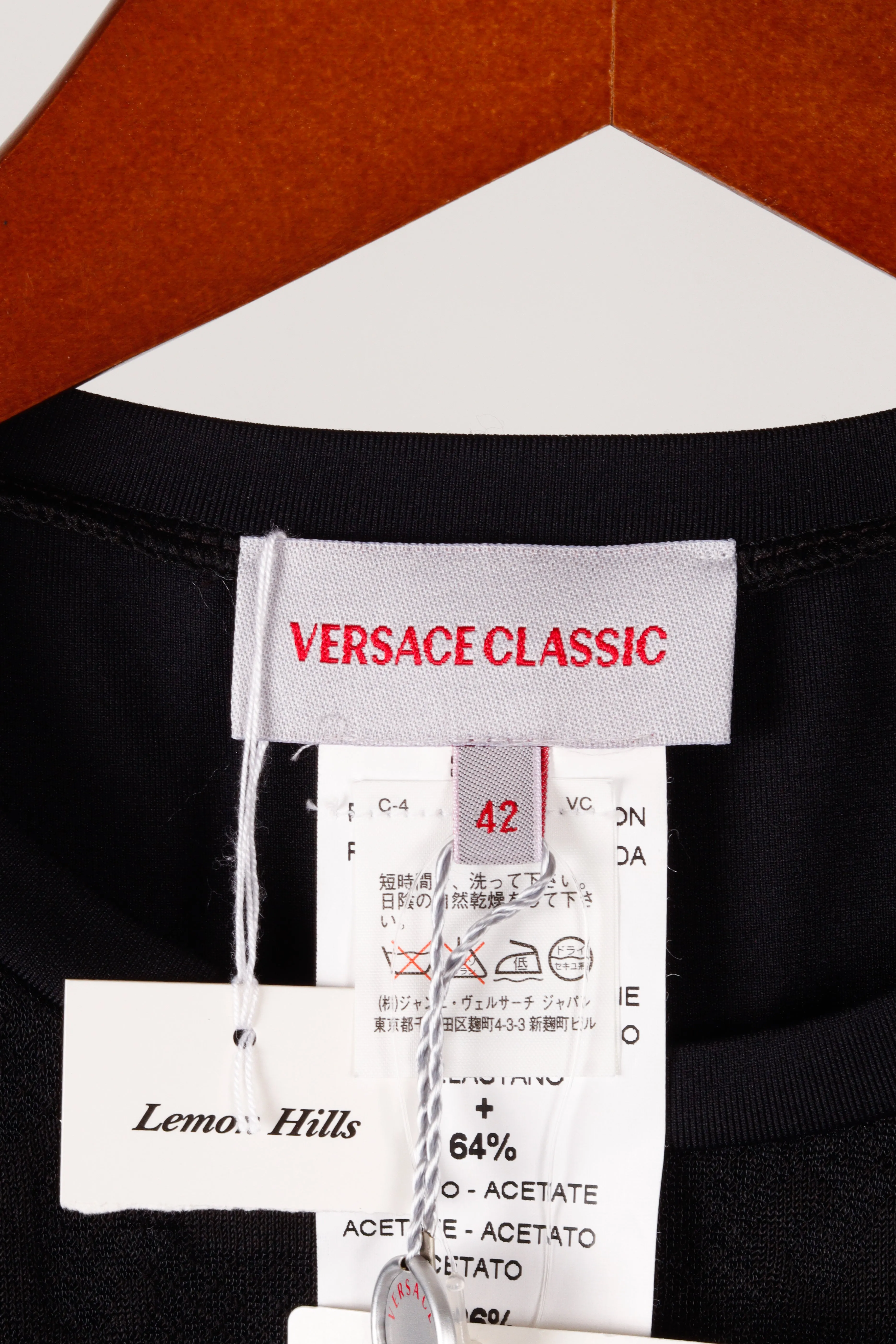 Versace Classic Women's 'Monochrome Spell Out Print' Sheer S/S Top Black