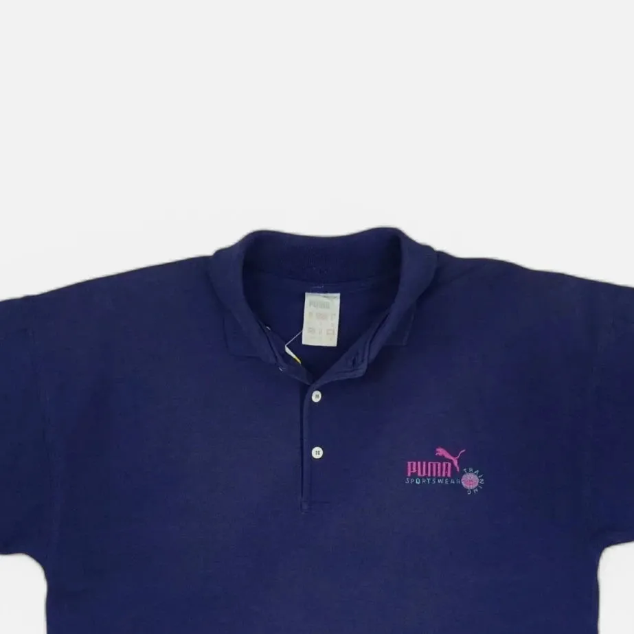 Vintage Puma Blue Polo Shirt (M)
