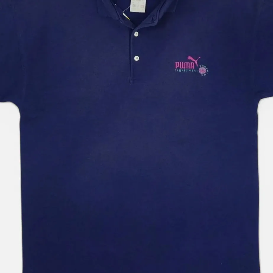 Vintage Puma Blue Polo Shirt (M)