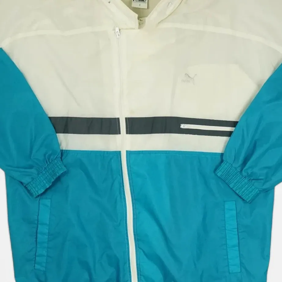 Vintage Puma Blue Windbreaker Jacket (XL)