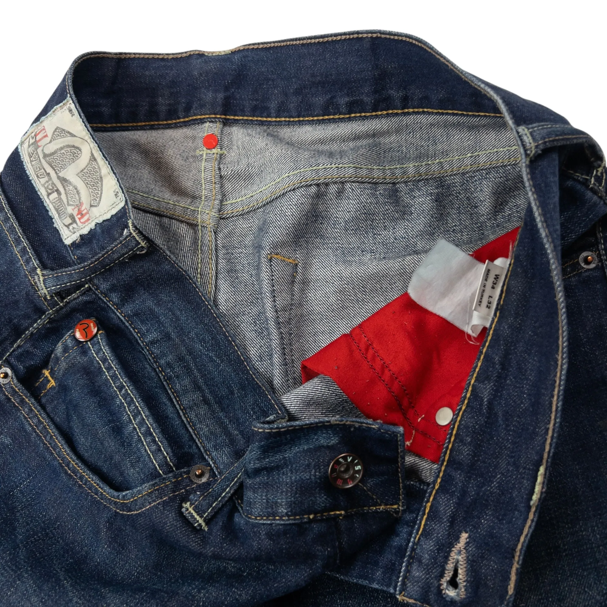Vintage Puma X Evisu Double Gull Japanese Denim Jeans Size W34
