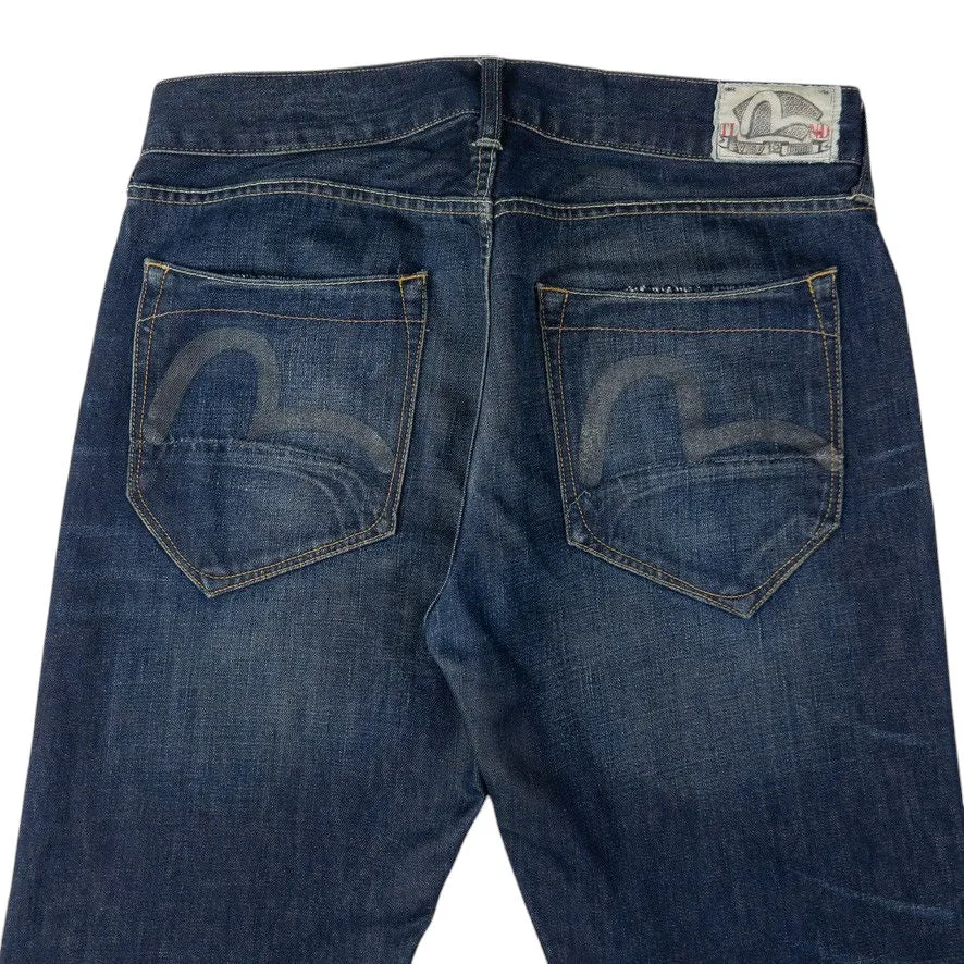 Vintage Puma X Evisu Double Gull Japanese Denim Jeans Size W34