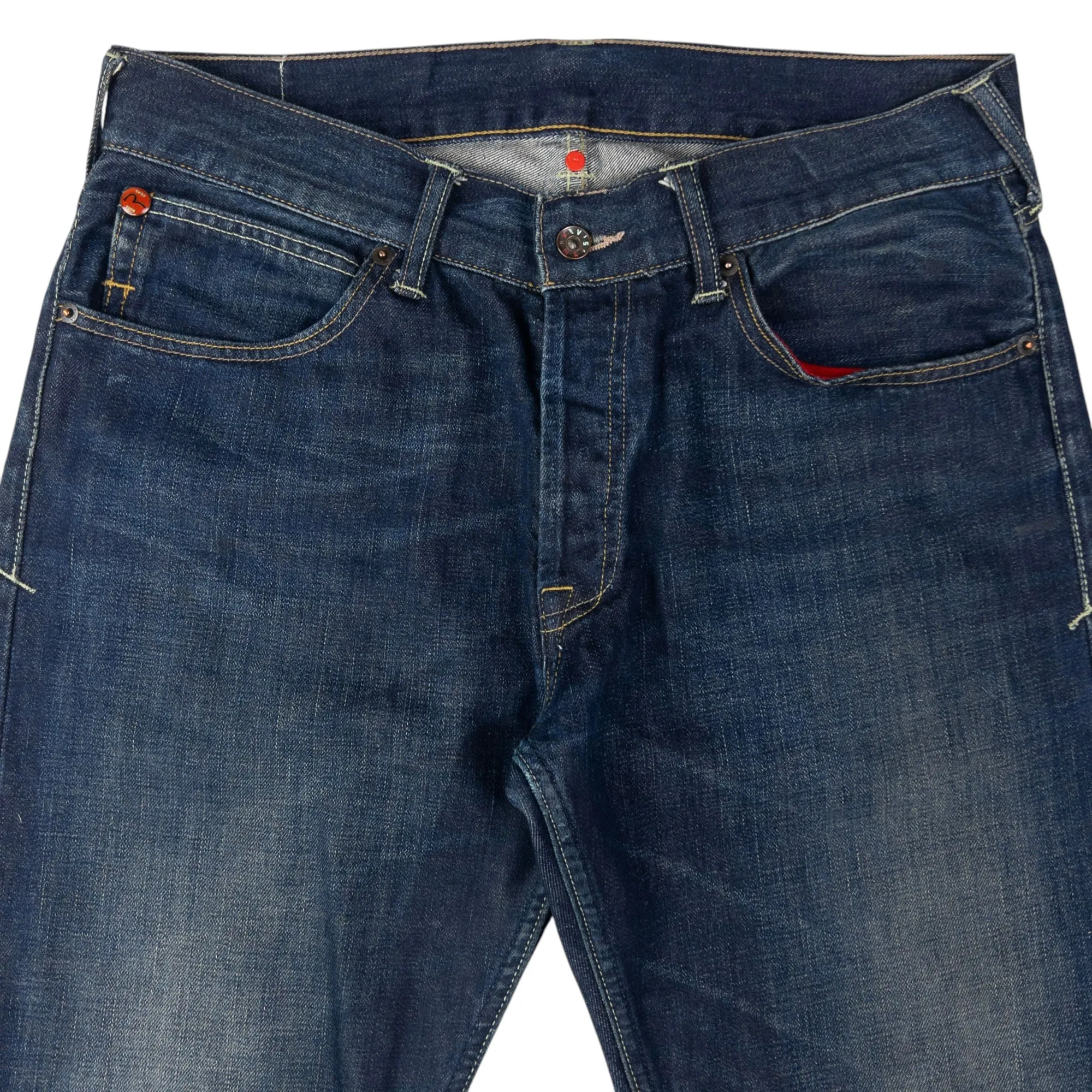 Vintage Puma X Evisu Double Gull Japanese Denim Jeans Size W34