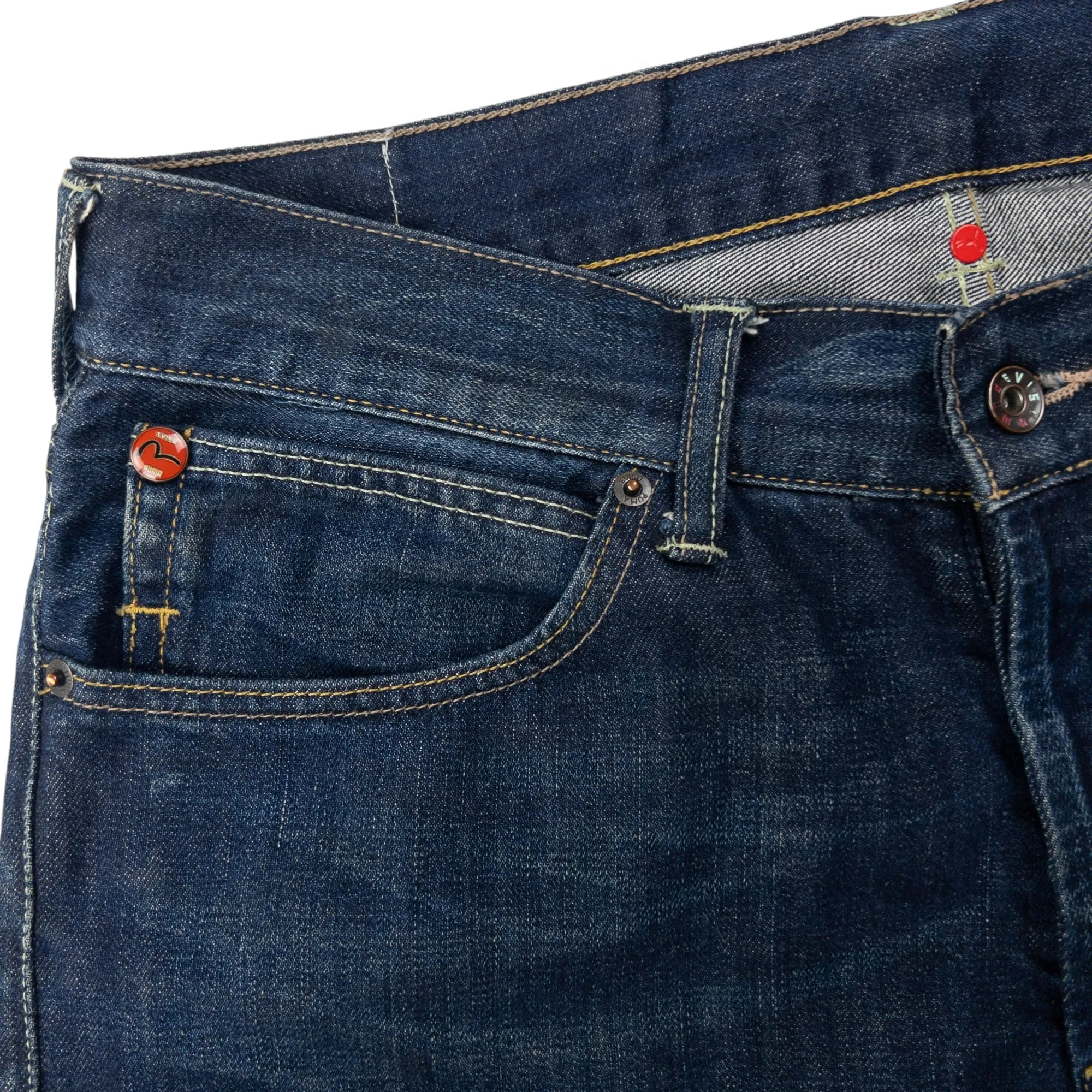 Vintage Puma X Evisu Double Gull Japanese Denim Jeans Size W34
