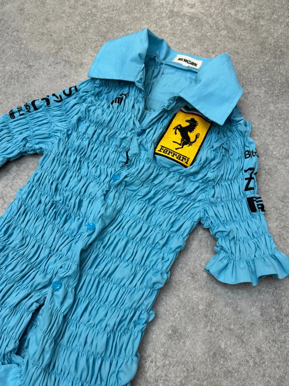 VT Rework : Ferrari x Puma Ruched Short Sleeve Shirt