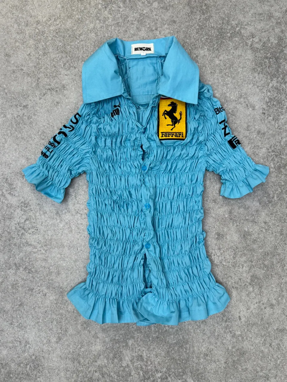 VT Rework : Ferrari x Puma Ruched Short Sleeve Shirt